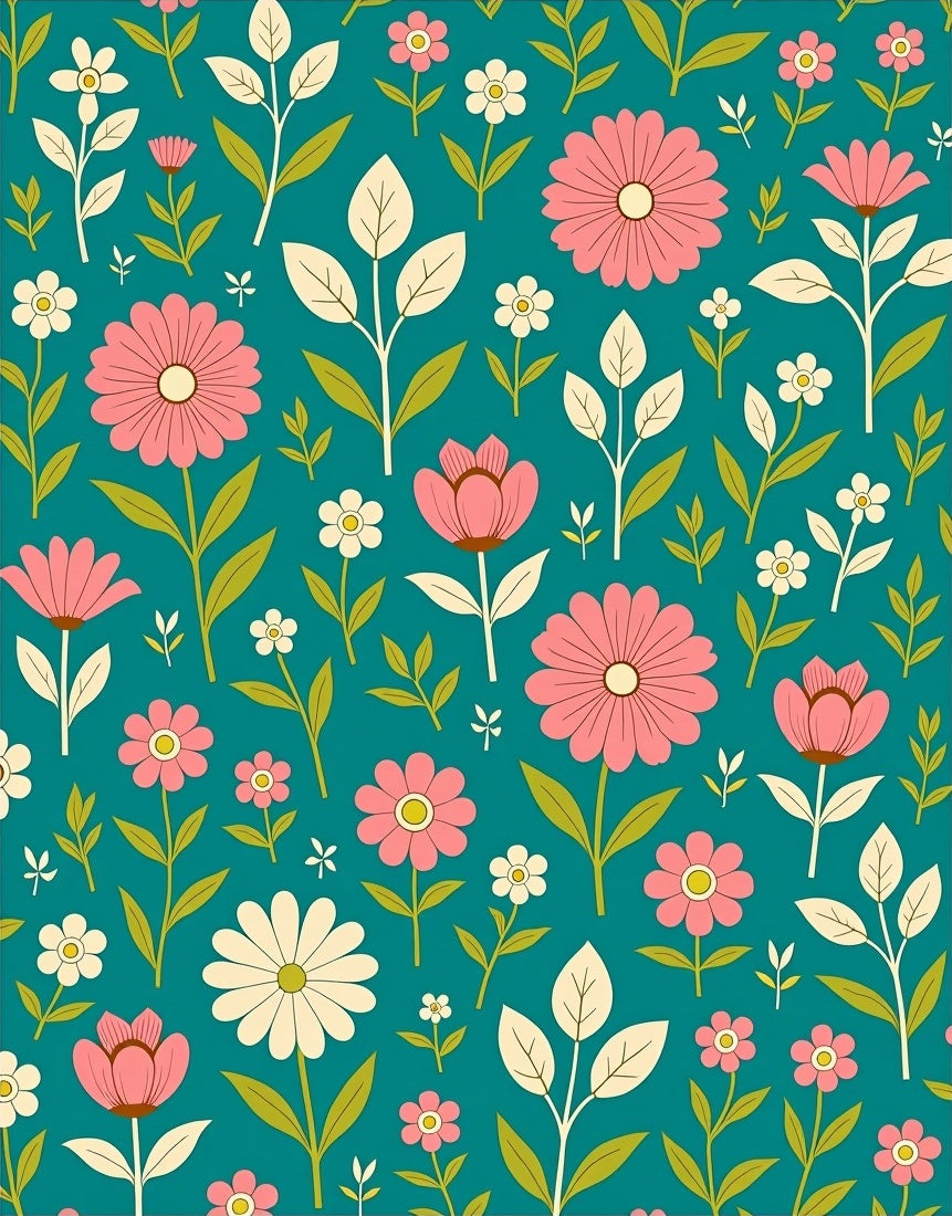 Retro Floral Garden Pattern Design Rug