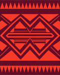 Bold Geometric Red Maroon Pattern Rug