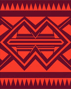 Bold Geometric Red Maroon Pattern Rug