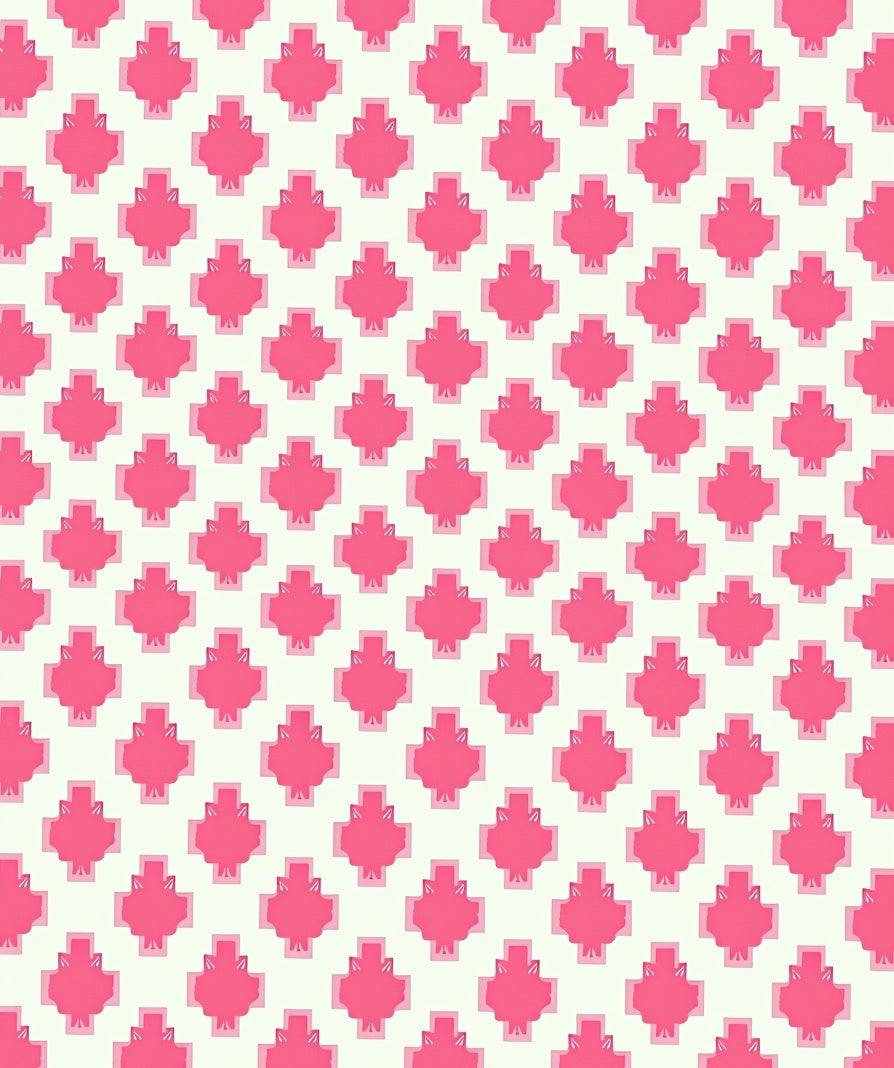Pink Geometric Cluster Pattern Design Rug