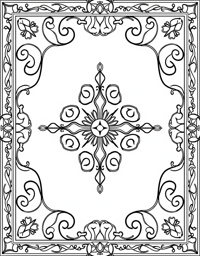 Elegante Swirls Floral Medallion Rug