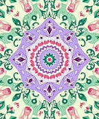 Pastel Floral Mandala Pattern Rug