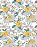 Whimsical Daisy Vine Floral Pattern Rug