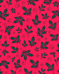 Crimson Holly Leaf Scatter Rug