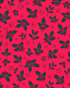Crimson Holly Leaf Scatter Rug