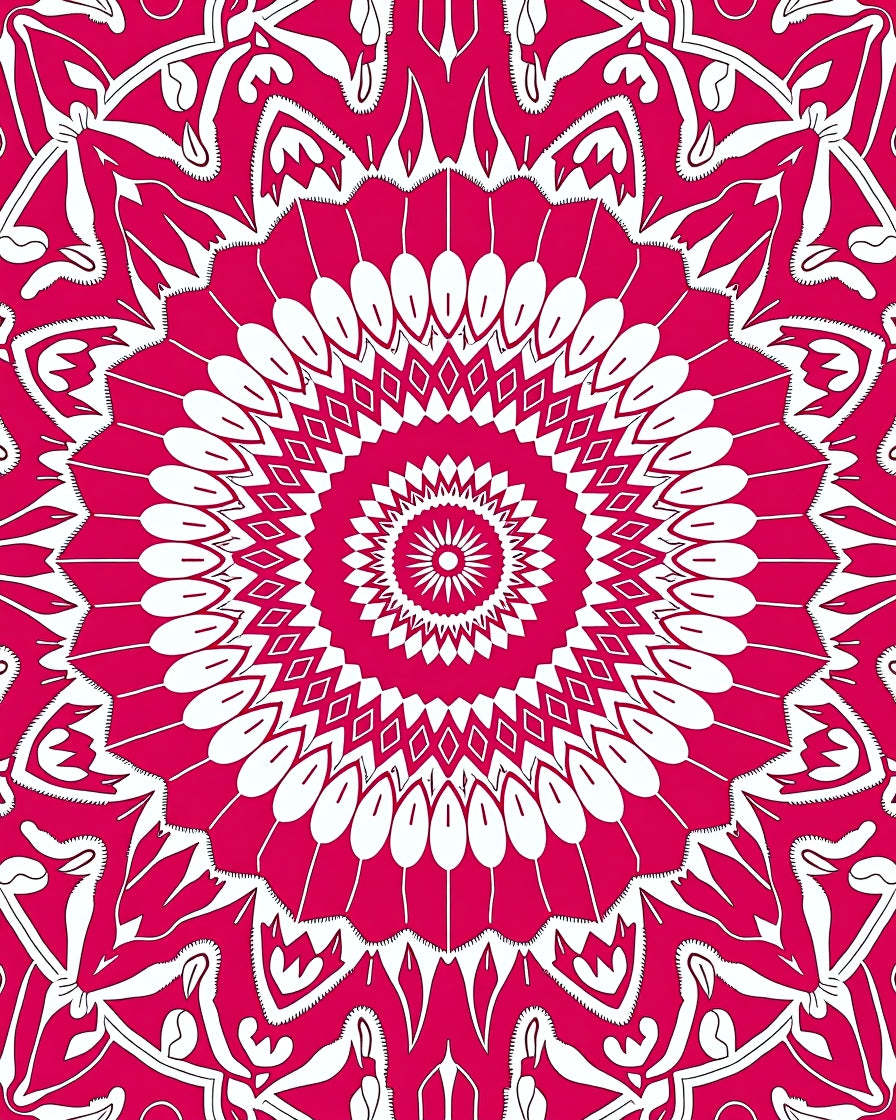 Radiant Fuchsia Mandala Pattern Rug