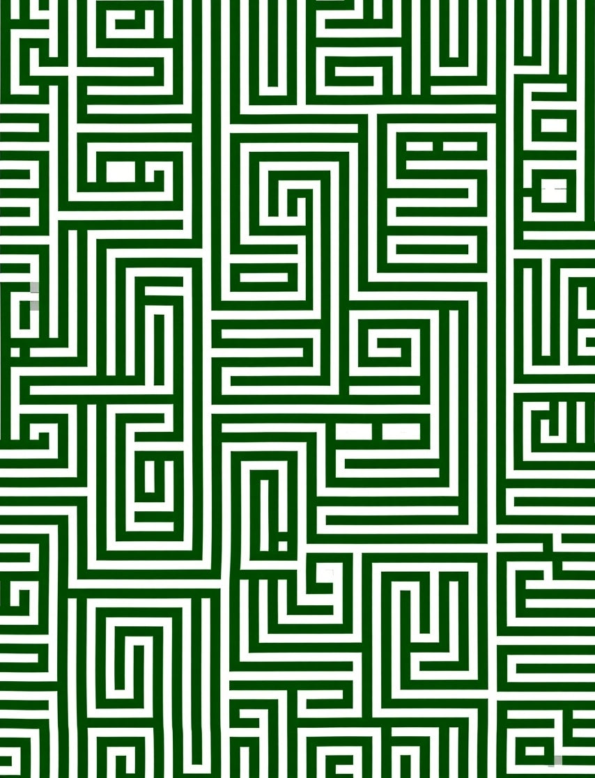 Green Maze Patterned Rug