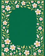 Floral Vine With Pink Blossoms Design Rug