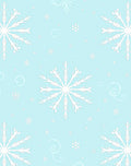 Light Blue White Snowflakes Swirls Rug