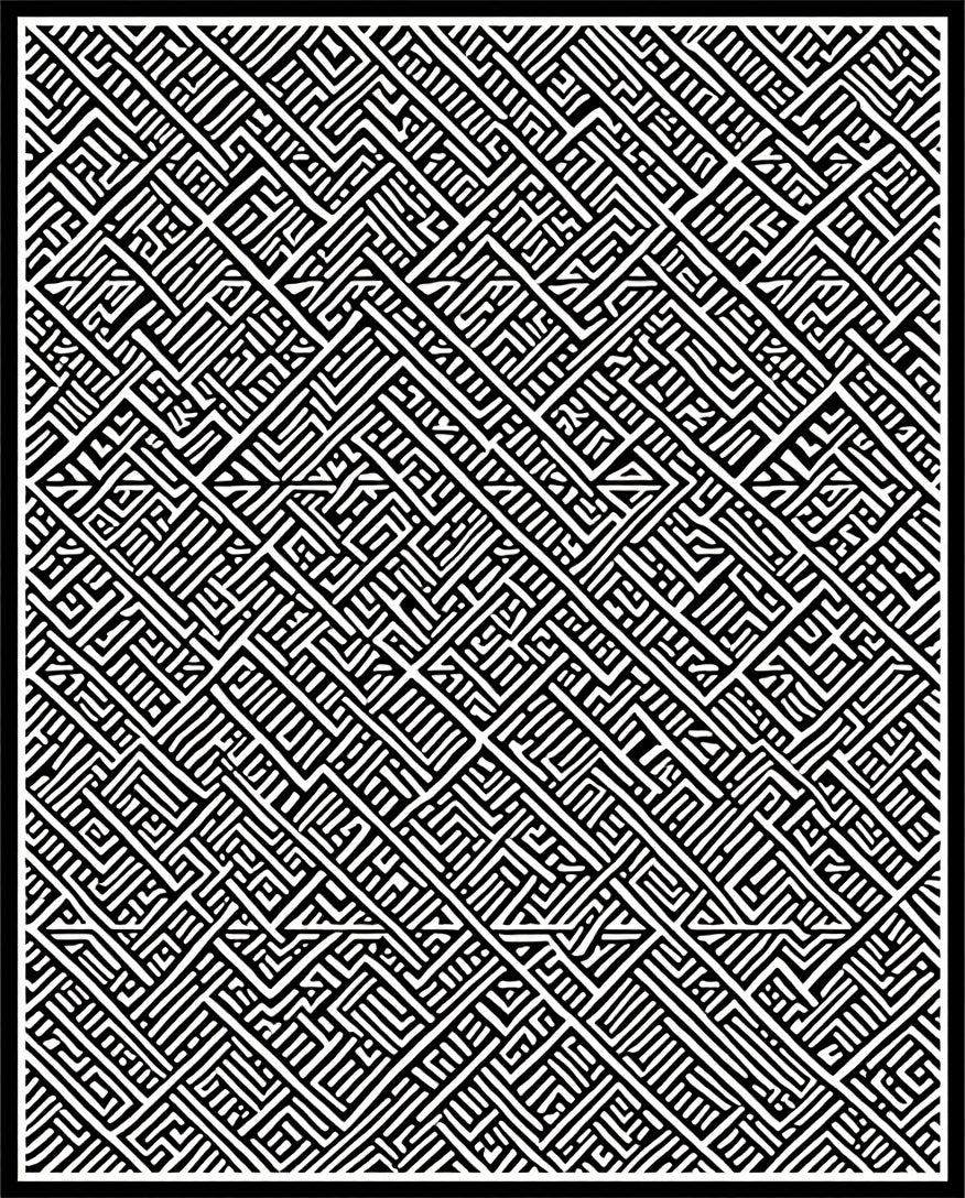 Sharp Linear Maze Motif Rug