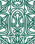 Elegant Intertwined Green Pattern Design Rug