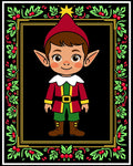Festive Elf Holly Christmas Border Rug