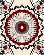 Radiant Radial Mandala Pattern Rug