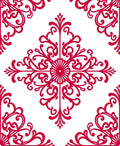 Crimson Ornate Filigree Corner Design Rug