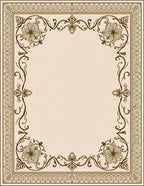 Elegant Floral Vine Border Design Rug