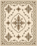 Ornate Floral Leaf Scrollwork Rug