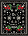 Red Truck Snowflake Christmas Greeting Rug
