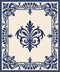 Classic Floral Swirls Dark Blue Rug