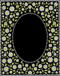 Floral Daisy Pattern Dark Rug