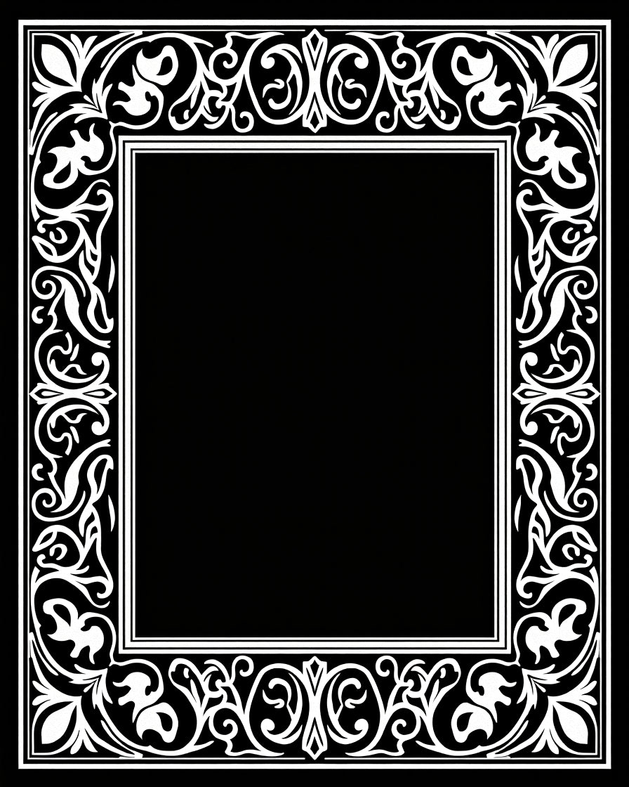 Ornate Floral Scrollwork Design Rug