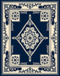 Classic Floral Diamond Centerpiece Rug