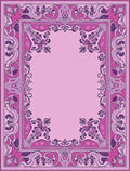 Fuchsia Abstract Swirl Decorative Frame Design Rug