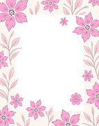 Pink Flower Branches Pattern Rug
