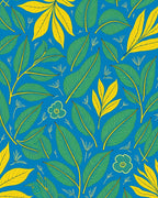 Vibrant Tropical Leaves Floral Pattern Rug