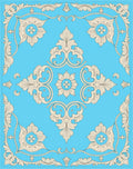Classic Floral Medallion Blue Cream Rug