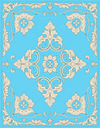 Classic Floral Medallion Blue Cream Rug
