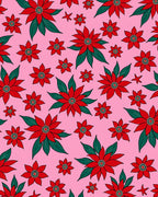Red Poinsettia Bloom Arrangement Rug