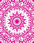 Pink Sunburst Swirl Mandala Rug
