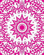 Pink Sunburst Swirl Mandala Rug