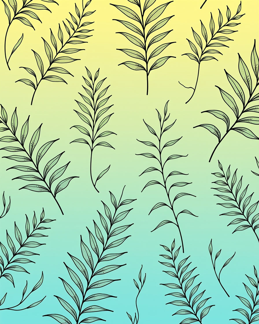 Gradient Leaf Pattern Design Rug