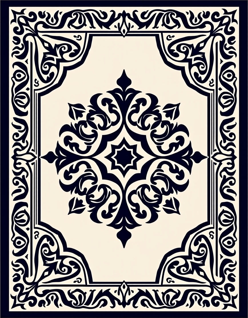 Classic Dark Floral Medallion Rug