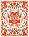 Radiant Sun Mandala With Floral Accents Rug