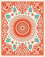 Radiant Sun Mandala With Floral Accents Rug