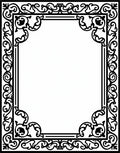 Ornate Floral Scrollwork Frame Design Rug