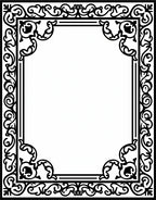Ornate Floral Scrollwork Frame Design Rug