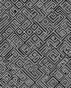 Sharp Black White Geometric Maze Rug