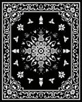 Black White Floral Mandala Design Rug