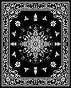 Black White Floral Mandala Design Rug