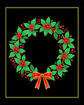 Vibrant Red Holly Berry Wreath Rug
