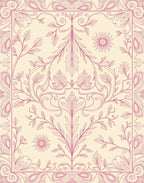 Delicate Floral Scrollwork Design Rug
