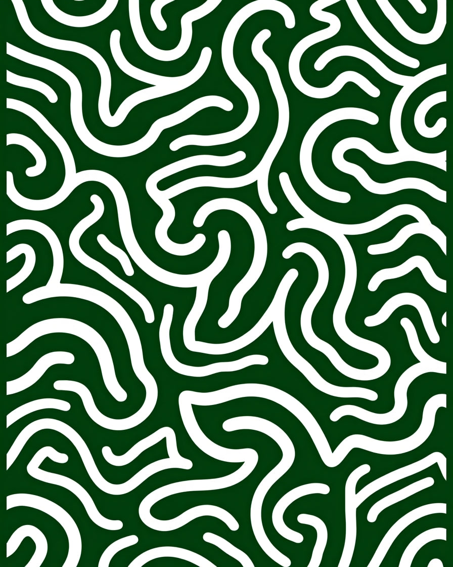 Abstract Swirls Curves Pattern Rug