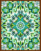 Symmetrical Emerald Green Mandala Rug