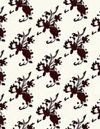 Dark Floral Scroll Pattern Rug