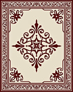 Ornate Deep Red Floral Medallion Rug