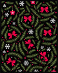 Festive Red Bow Pine Needle Garland Rug