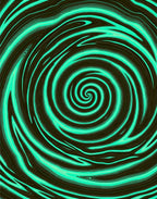 Swirling Teal Black Organic Pattern Rug